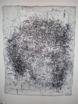 'Head No. 2' 
Ink and acrylic on unstreched Canvas.
Approx 210 x 165cm